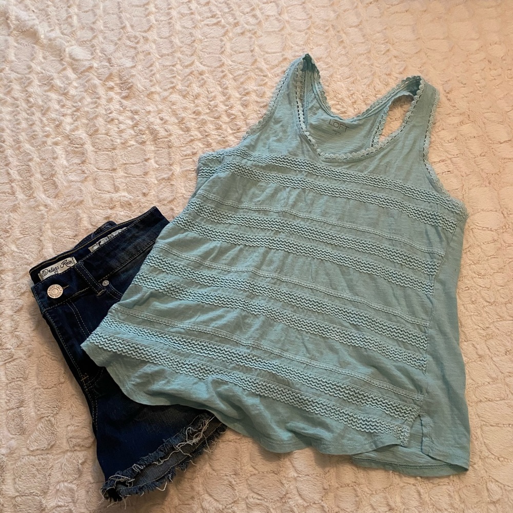 LOFT - Racer Back Tank With Lacey Details